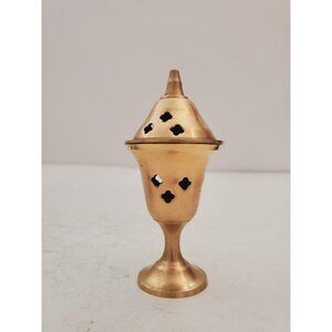 Vintage Brass Stick/Cone Incense Burner small burner with lid, made in i…
